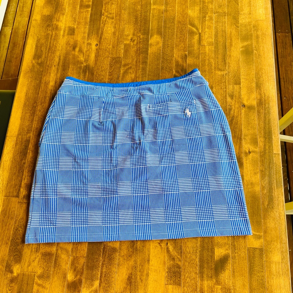 Ralph Lauren Golf Skort Blue Houndstooth sz L 12 LIKE NEW- never worn!